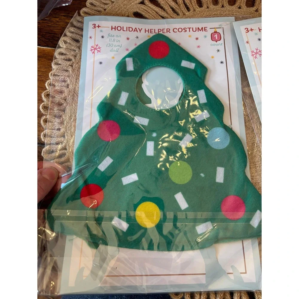 Holiday‎ Helper ELF Costume Fits 11.8 Inch Christmas Tree Candy Cane Hot Cocoa